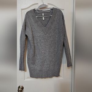 Gray V-Neck Women's Sweater